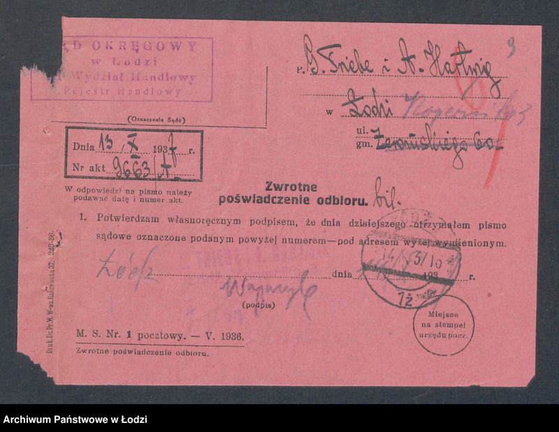 Obraz 11 z jednostki "G.Triebe i A.Hartwig- fabryka tasiem bawełnianych"