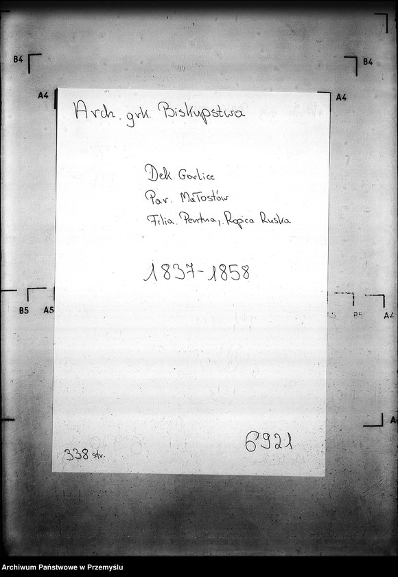 Obraz 4 z jednostki "[Kopie ksiąg metrykalnych parafii Małastów z filiami Ropica Ruska, Pętna (dekanat Gorlice)]"