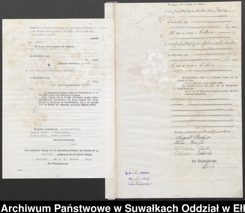 image.from.unit.number "Heirats-Haupt-Register des Königlichen Preussischen Standes-Amtes Kumilsko Kreis Johannisburg"