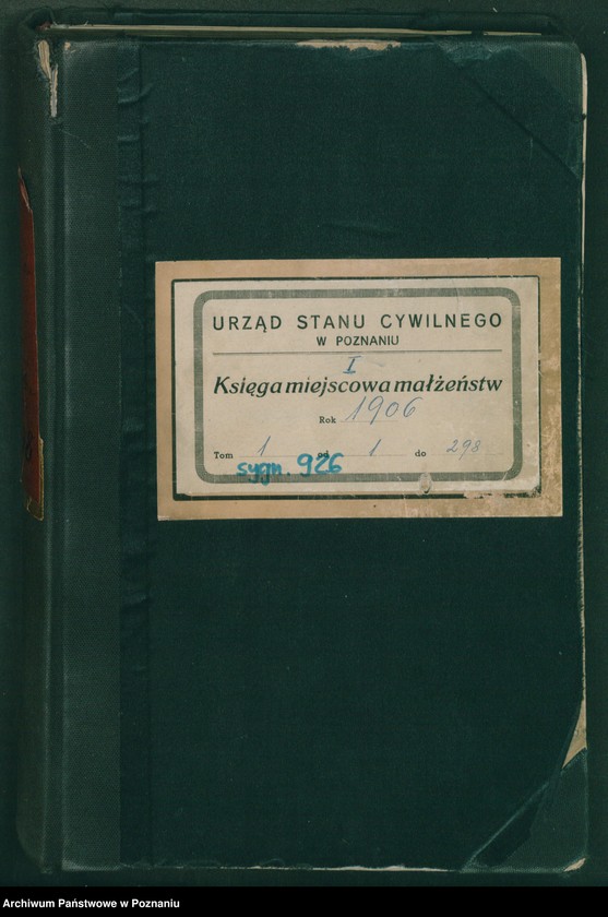 Obraz 2 z jednostki "Księga miejscowa małżeństw tom I"