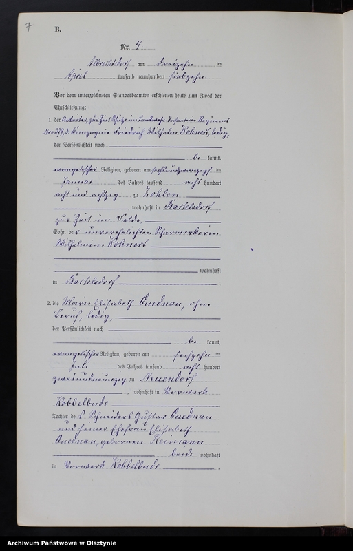 image.from.unit.number "Heiraths-Neben-Register Nr 1 - 9 [ Księga małżeństw - wtóropis ]"