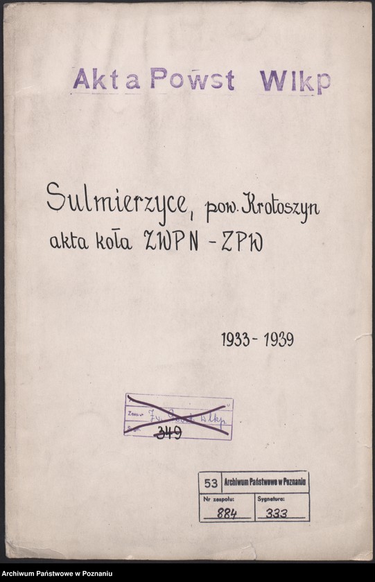 Obraz 3 z jednostki "Sulmierzyce, powiat Krotoszyn - akta koła."
