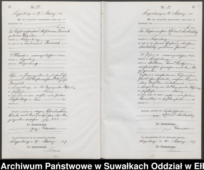 image.from.unit.number "Sterbe-Neben-Register des Preussischen Standes-Amtes der Stadt Angerburg Kreis Angerburg"