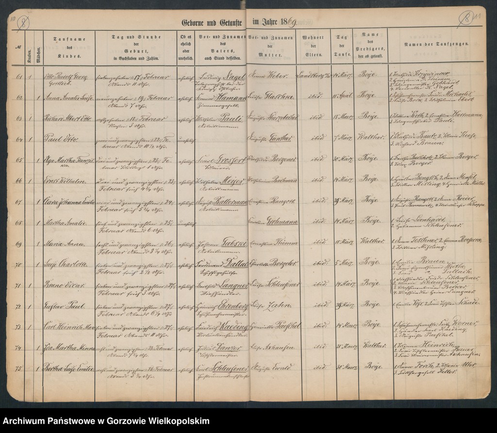 image.from.unit.number "Duplikate der Hauptkirche zu Landsberg an der Warthe (zawiera także księgę zgonów Konko5rdien, reformirte und Militair Kirchen Gemeinde z 1869 r.)"