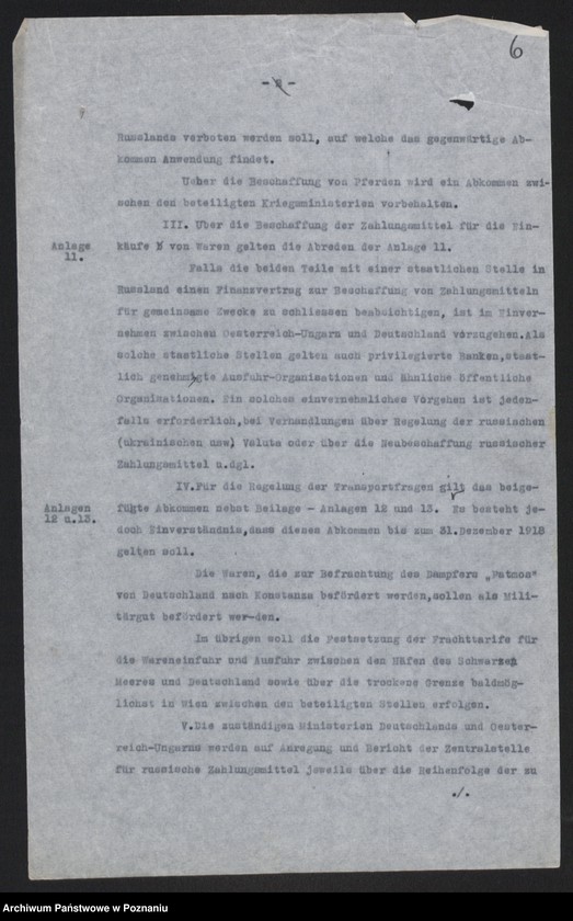 Obraz 8 z jednostki "[Odpisy raportu konsula polskiego w Pradze omawiającego rolnictwo i przemysł czechosłowacki oraz możliwości rozwoju handlu między Rzeszę Niemiecką i Austro-Węgrami a Rosją, w załączeniu schemat organizacyjny urzędów i instytucji centralnych, niemieckich i austrowęgierskich pośredniczących w handlu z Rosją] i inne materiały dotyczące handlu z Rosją"
