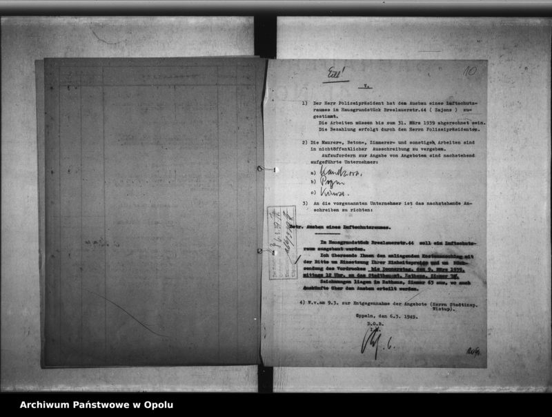 Obraz 13 z jednostki "Öffentlicher Luftschutzraum - Breslauerstrasse 44 ( [Karl] Zajonz)."