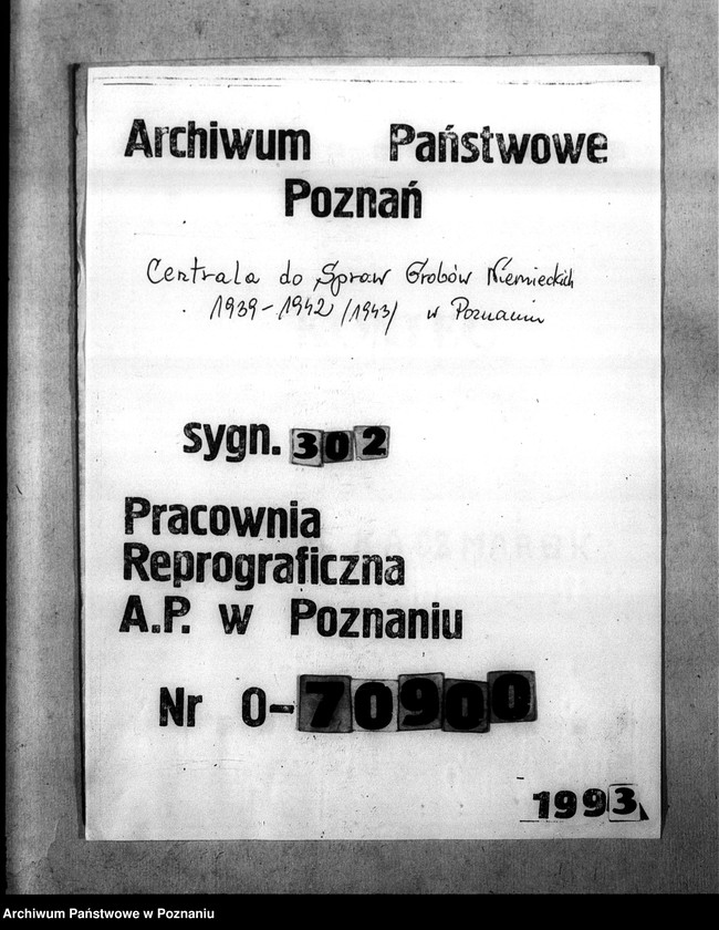 Obraz 1 z jednostki "Korespondencja w sprawie miejscowych Niemców, którzy zginęli w 1939 roku K - Z"