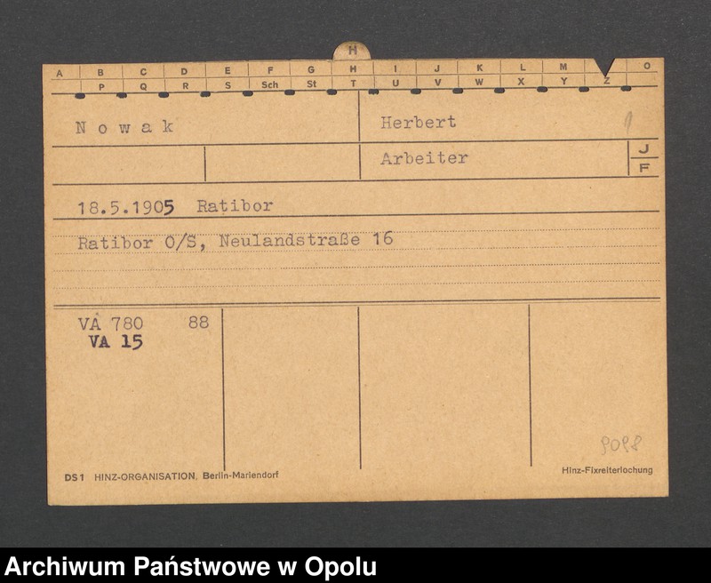 Obraz 3 z jednostki "[Nowak Herbert, ur. 18.5.1905 Ratibor]"