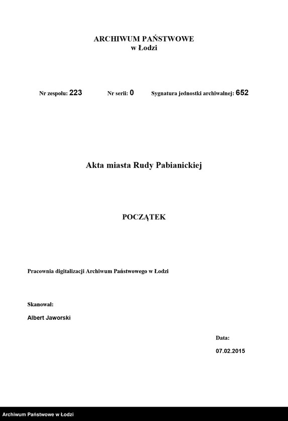 image.from.unit.number "Dokumenty do rejestru mieszkańców Rudy Pabianickiej. Witaszczyk Jan - Wróblewska Marianna"