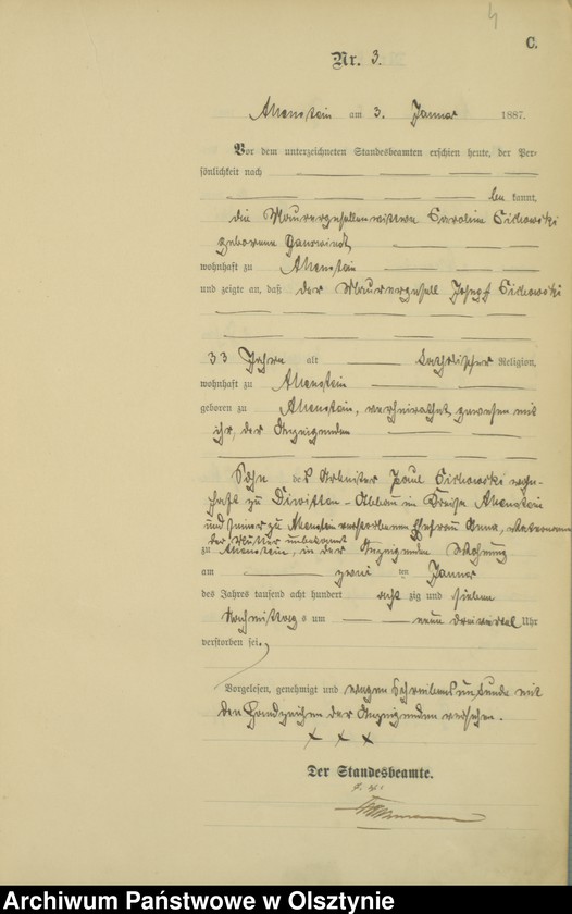 image.from.unit.number "Sterbe-Haupt-Register Tom I,Nr 1 - 316"