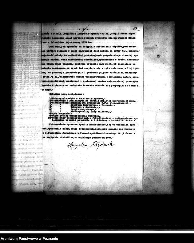 Obraz 18 z jednostki "Majątek Niegolewo powiatu nowotomyskiego wyłączenie z art. 4 i 5 ustawy o wykonaniu reformy rolnej - Stanisław Niegolewski"