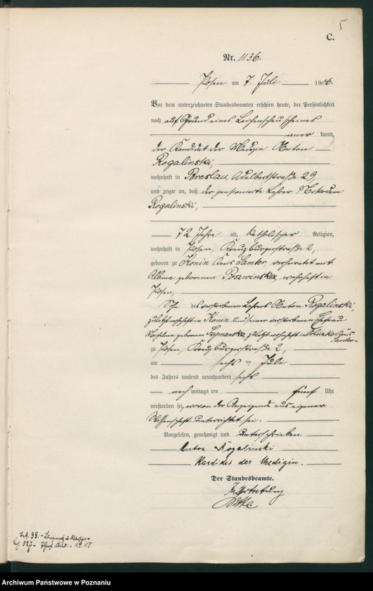 Obraz 7 z jednostki "Księga miejscowa zgonów tom III"