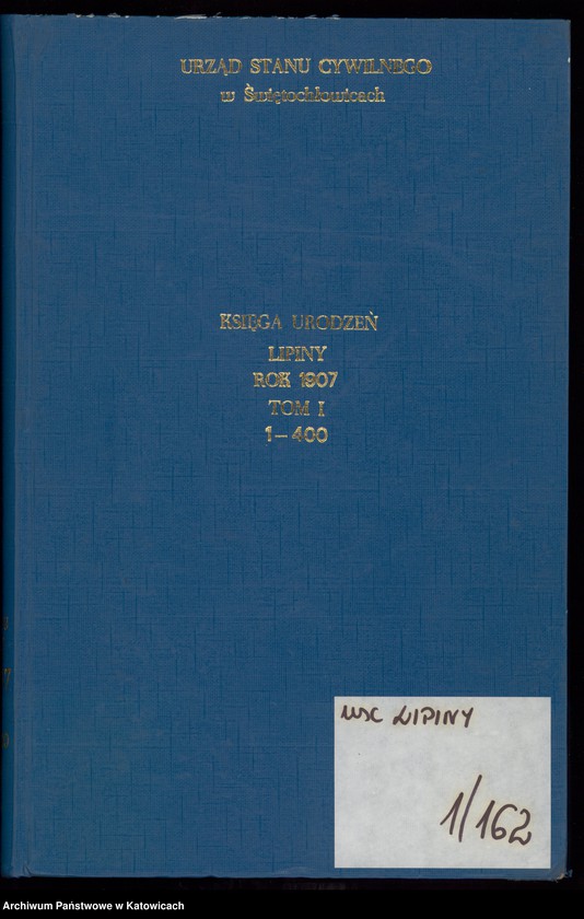 image.from.unit.number "Księga urodzeń T. I nr 1-400"