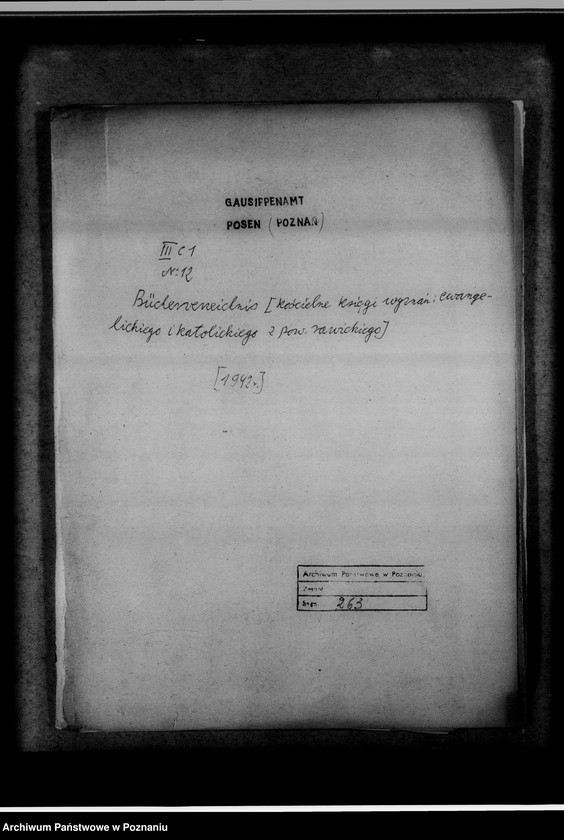 Obraz 4 z jednostki "Bücherverzeichnis [kościelne księgi wyznań: ewangelickiego i katolickiego z powiatu rawickiego]"