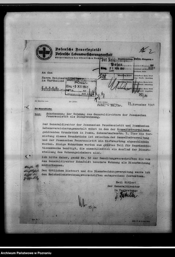 Obraz 6 z jednostki "Aufsicht über die Posensche Feuersozietät."