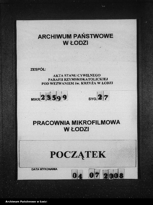 Obraz 1 z jednostki "Akta urodzeń tom I"