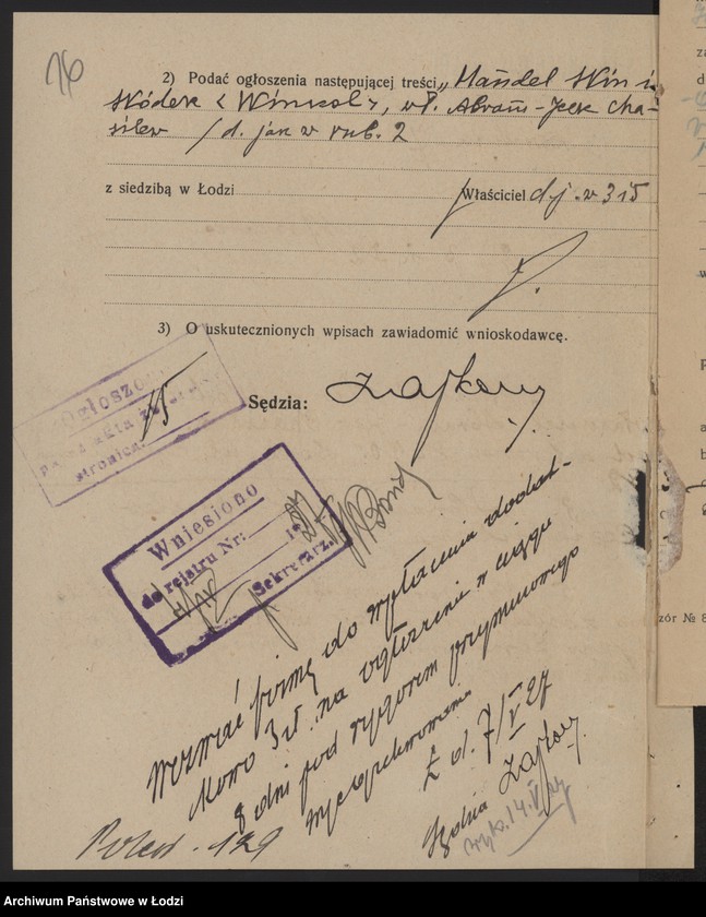 Obraz 18 z jednostki ""Winkol"- Abram Icek Chasilew- handel win i wódek"