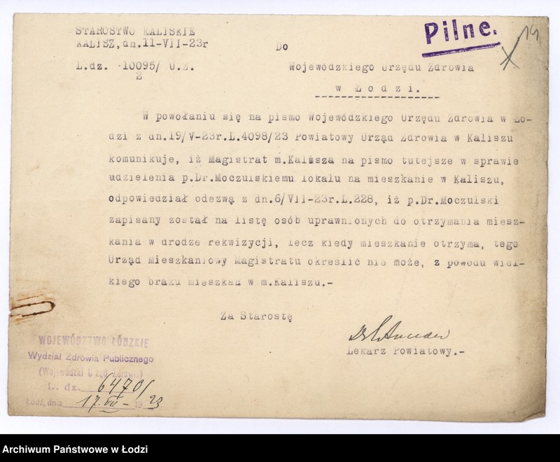 Obraz 17 z jednostki "Akta osobowe ogólne, odpisy dyplomów, akt metrykalnych itp. funkcjonariuszy służby zdrowia"