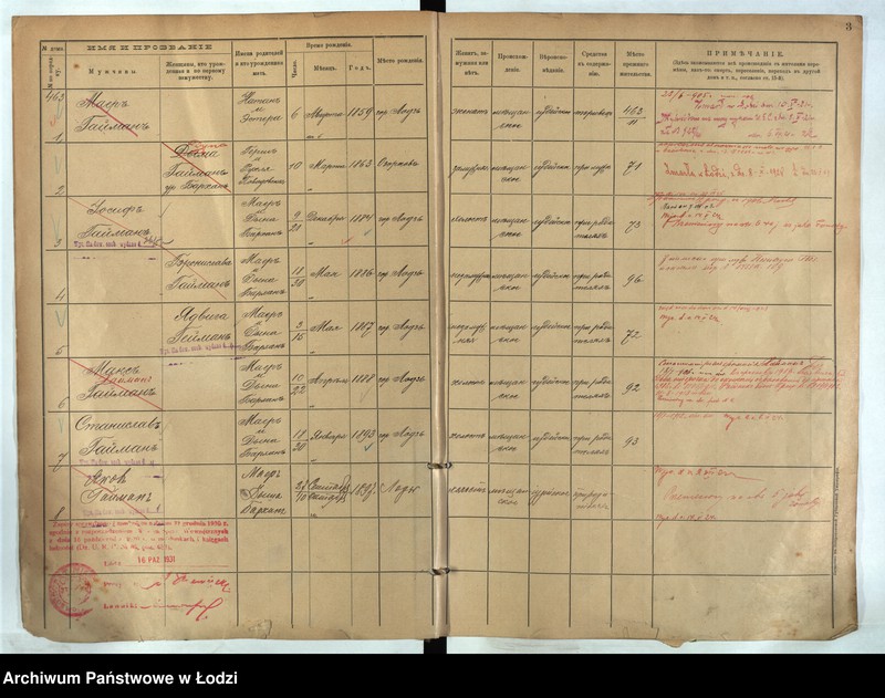 Obraz 4 z jednostki "[Księga ludności stałej m. Łodzi guberni piotrkowskiej nr domu 463-469]"