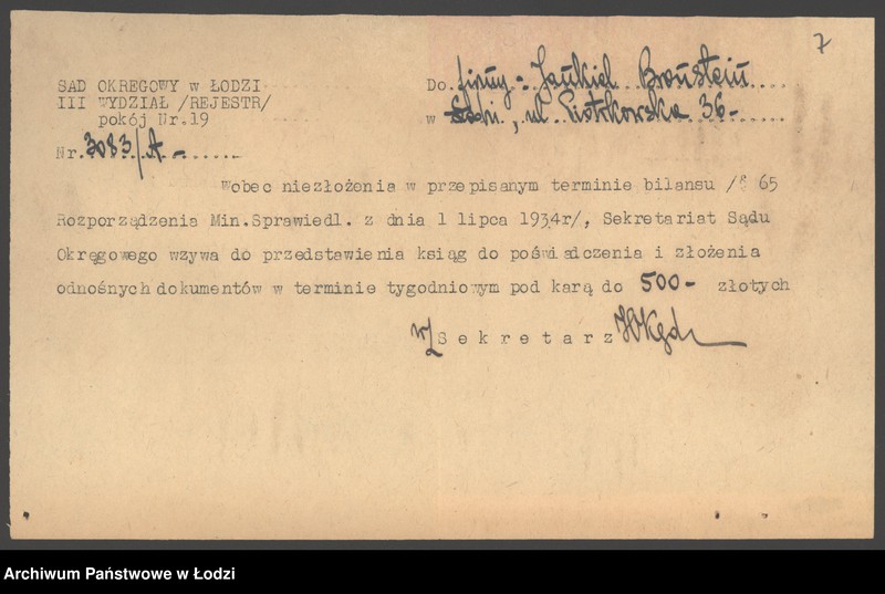 Obraz 9 z jednostki "„Jankiel Bronstein” – sprzedaż drzewa"