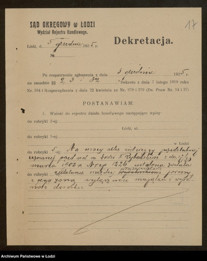 Obraz 19 z jednostki "Abram Wejkselfisz- sprzedaż manufaktury i nici"