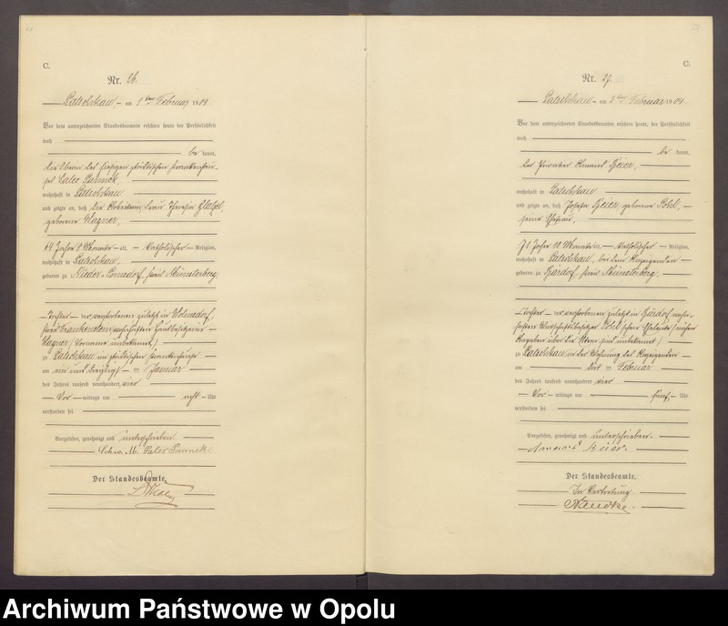 Obraz 16 z jednostki "Sterbe-Haupt-Register des Standesamts Patschkau Stadt und Land pro 1904"