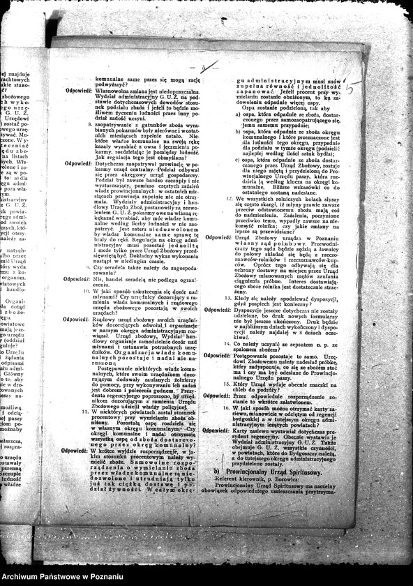 Obraz 8 z jednostki "Druk "Posiedzenie landratów, kierowników Prowincjonalnych Urzędów Gosp. i członków Gł. Urzędu Żywnościowego z dn. 20.I.1919 r. ""