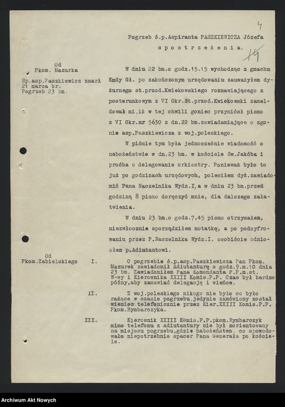 image.from.unit.number "Polecenia i interwencje instytucji państwowych i funkcjonariuszy Policji Państwowej u Komendanta Głównego. Korespondencja."