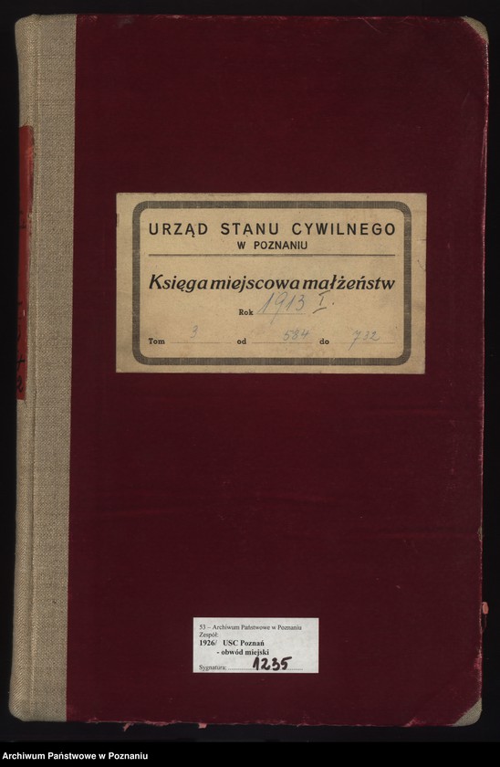 Obraz 2 z jednostki "Księga miejscowa małżeństw tom III [Rejestr główny małżeństw]"