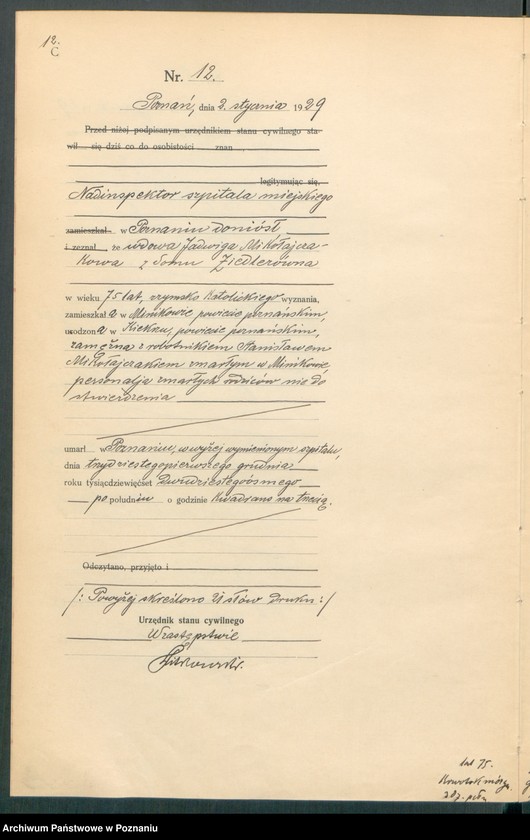 Obraz 14 z jednostki "Księga miejscowa zgonów tom I [Rejestr główny zgonów]"