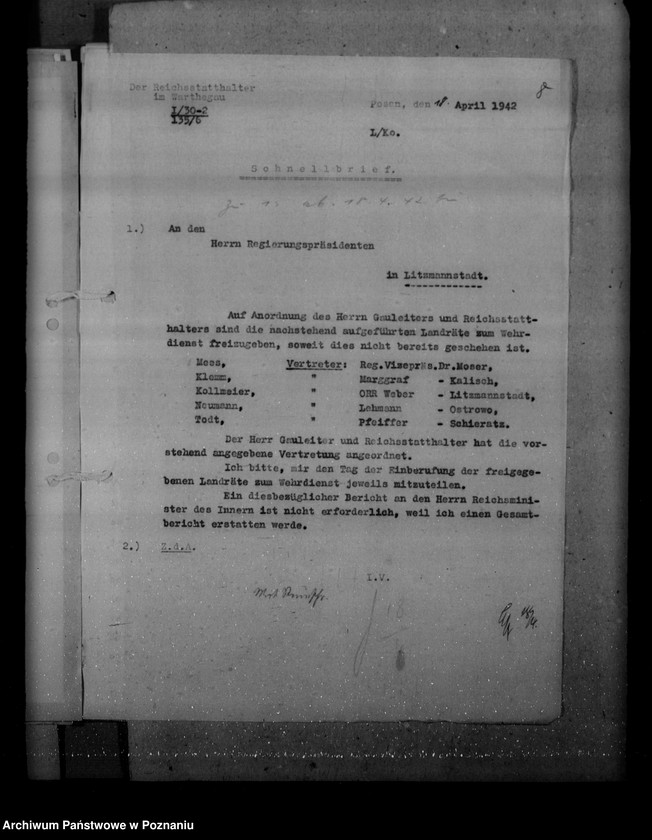 Obraz 15 z jednostki "Służba wojskowa landratów, Reg. Litzmannstadt (Łódź)"