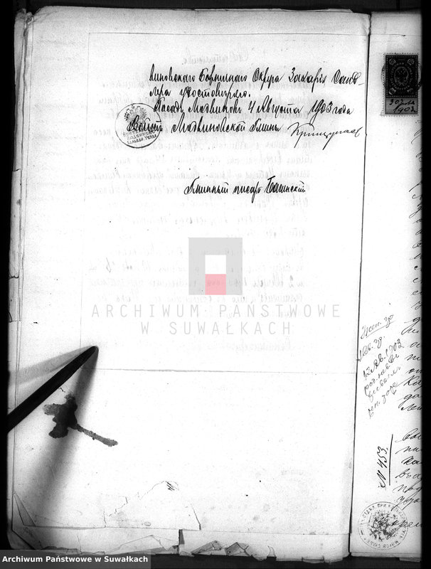 image.from.unit.number "Dokumenty o brakočetavšichsja evrejach v Serejskom evrejskom božničnom okruge v 1903 g.        ."