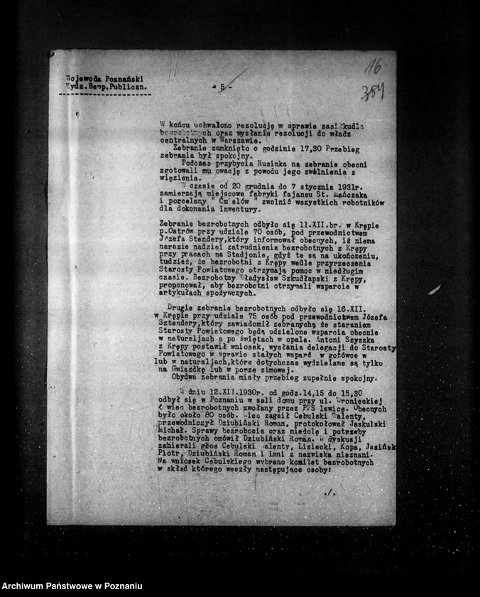 Obraz 19 z jednostki "Sprawozdania sytuacyjne tygodniowe za czas od 5 grudnia 1930 r. do dnia 1 stycznia 1931 r. /nr 58-61/"