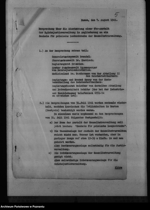 Obraz 8 z jednostki "Zakład dla chorych na gruźlicę w Gostyninie - plany założenia"