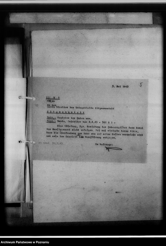 Obraz 9 z jednostki "Register der Juden, Dissidenten und Kirchenbuchduplikate, Pfarrarchive und Kirchenbücher [dotyczy terenu województwa łódzkiego]"