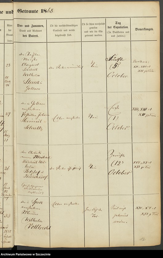 image.from.unit.number "Register der in der Stadt Gollnow Aufgebotenen und Getrauten."