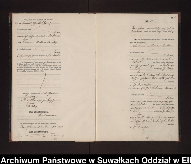 image.from.unit.number "Heiraths-Neben-Register des Preussischen Standes-Amtes Gr. Konopken Kreis Loetzen"