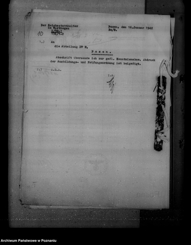 Obraz 14 z jednostki "Annahme, Ausbildung und Prüfung der Anwärter des gehobenen u. des mittleren nichttechnischen Dienstes der landeskulturverwaltung"