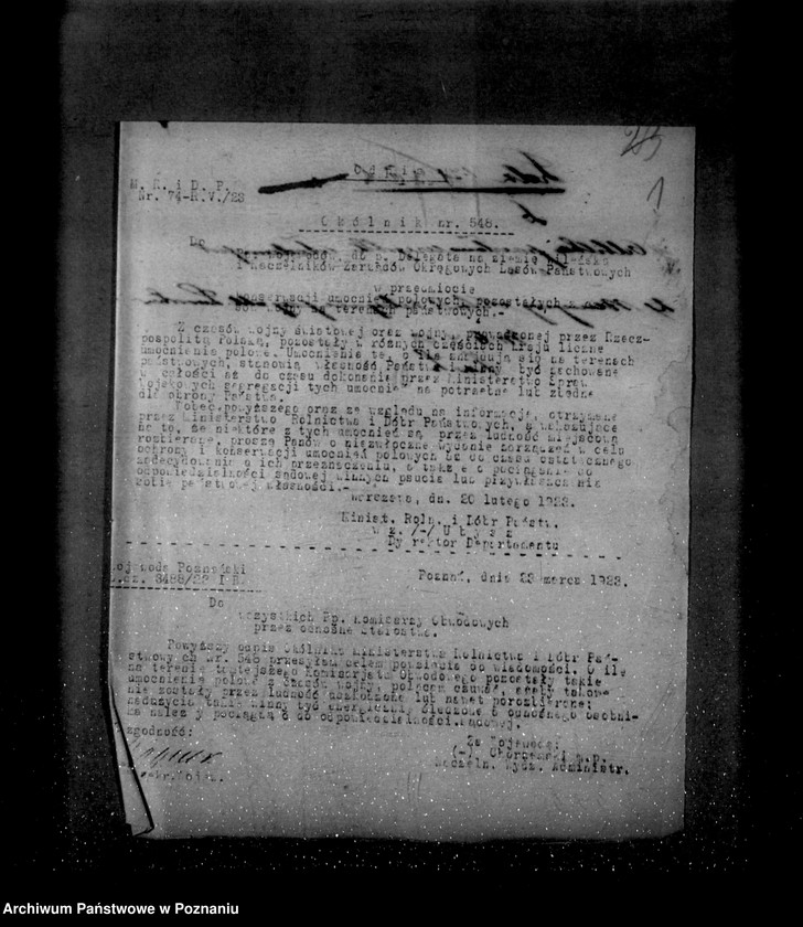 Obraz 5 z jednostki "/Okólnik nr 548 Ministerstwa Rolnictwa i Dóbr Państwowych w sprawie umocnień polowych z okresu wojny - odpis/"