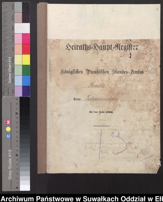 image.from.unit.number "Heiraths-Haupt-Register des Königlichen Preussischen Standes-Amtes Bialla Kreis Johannisburg"