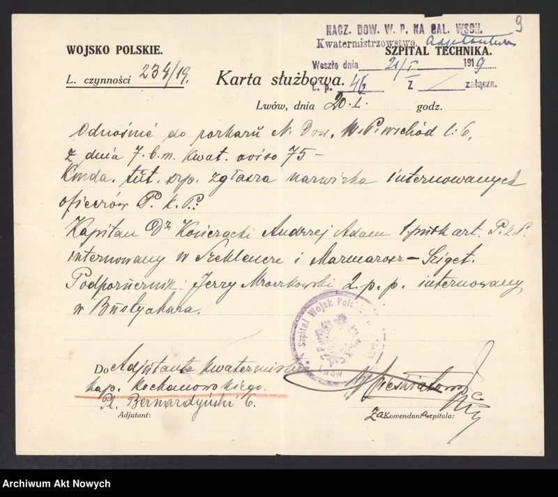 image.from.unit.number "Działalność wojskowa Władysława Sikorskiego na froncie południowo-wschodnim i wschodnim. Sprawozdanie dowództwa III Armii. Raport, projekt odezwy, wiersz, korespondencja."