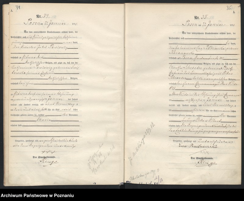 Obraz 20 z jednostki "Księga urodzeń t. I"