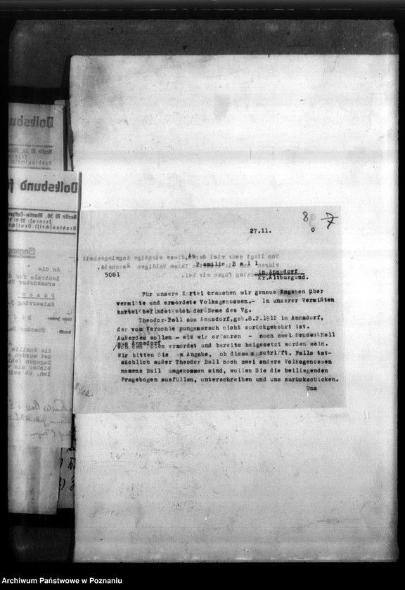 Obraz 12 z jednostki "Otto und Theodor Ball aus Aunadorf, Kreis Schubin (Szubin)"