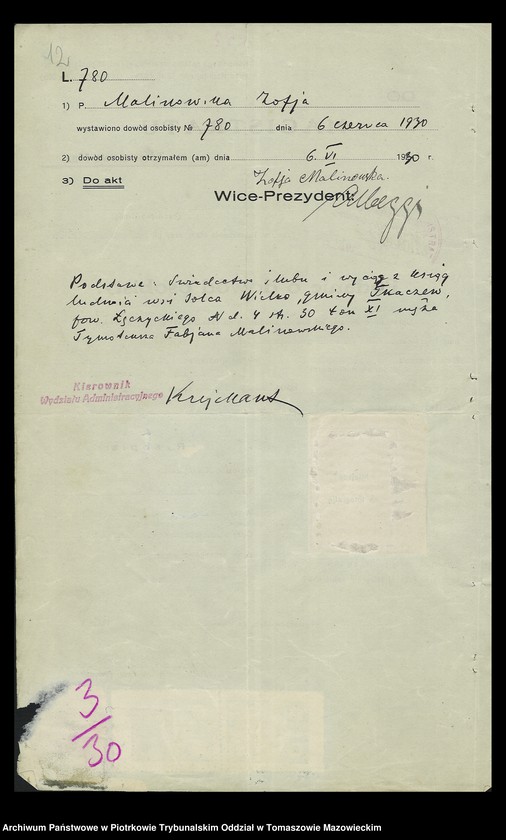 Obraz 15 z jednostki "Akta dowodów osobistych. Tom II-gi"