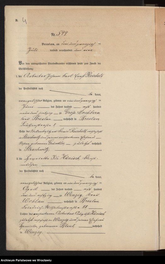 image.from.unit.number "Heiraths-Neben-Register Breslau I 1904 Band 4"