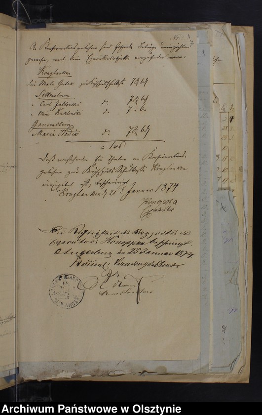 image.from.unit.number "Beläge zur Kirchspiels Schul-Kassen Rechnung von Kruklanken"