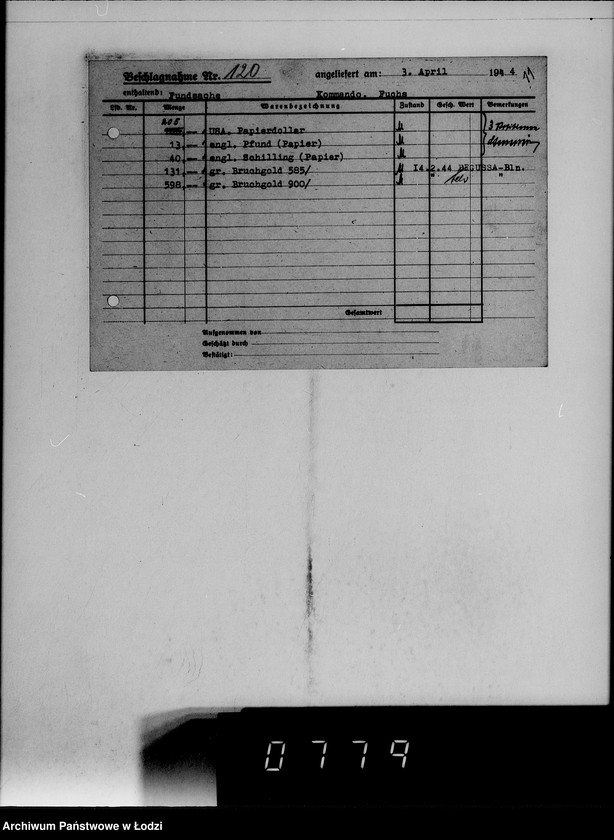 Obraz 15 z jednostki "Fundsachen. [Kartoteka]"