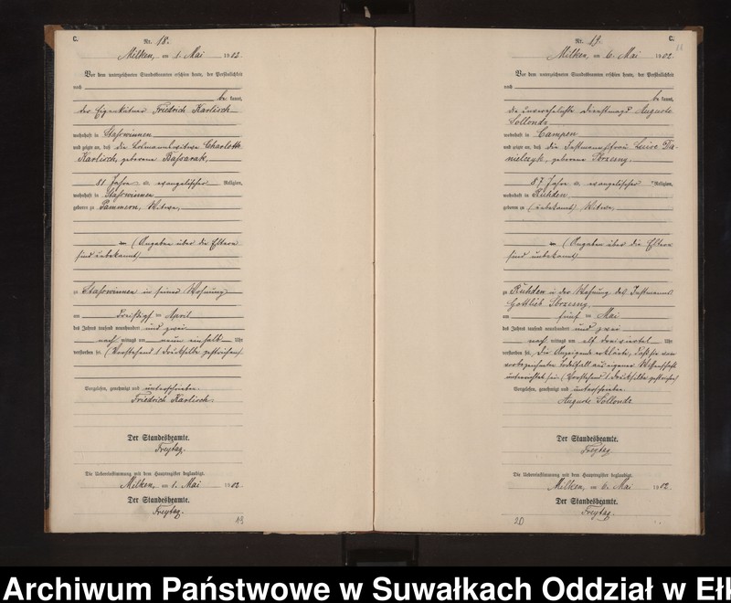 image.from.unit.number "Sterbe-Neben-Register des Preussischen Standes-Amtes Stasswinnen Kreis Lötzen"