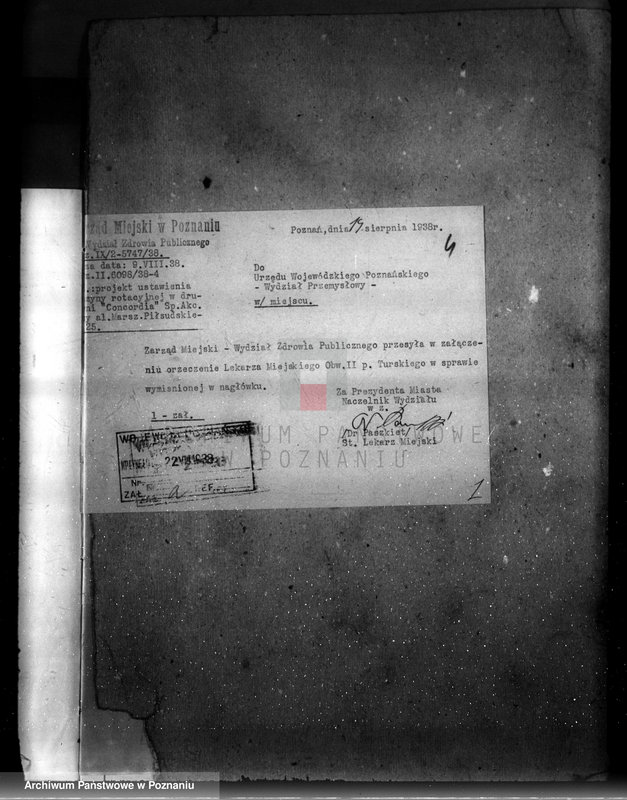 Obraz 8 z jednostki "Zatwierdzenie zakładu przemysłowego /drukarni "Concordia"/ w Poznaniu"