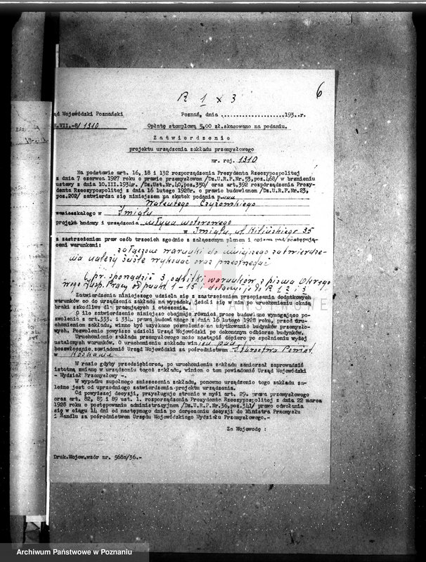 Obraz 11 z jednostki "Zatwierdzenie zakładu przemysłowego młyna Firmy Czyżowski w Śmiglu"